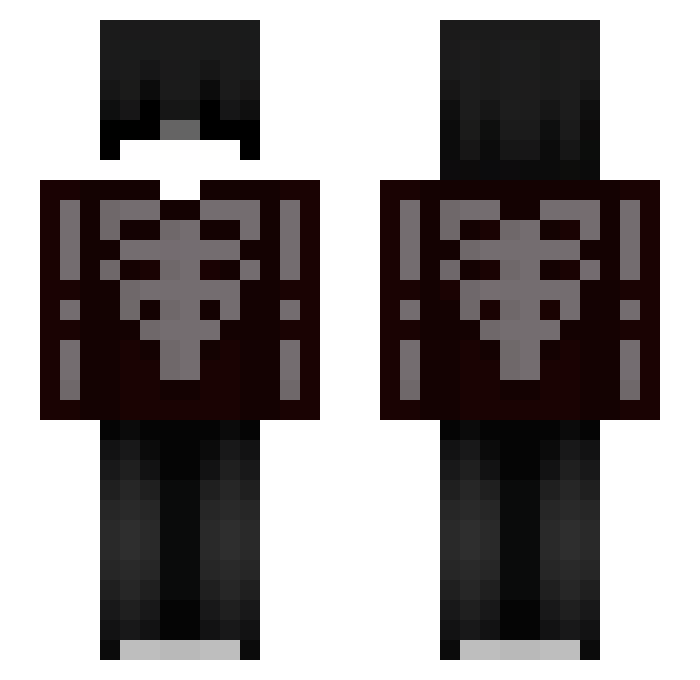DeflnexAce Minecraft skin, front and back view