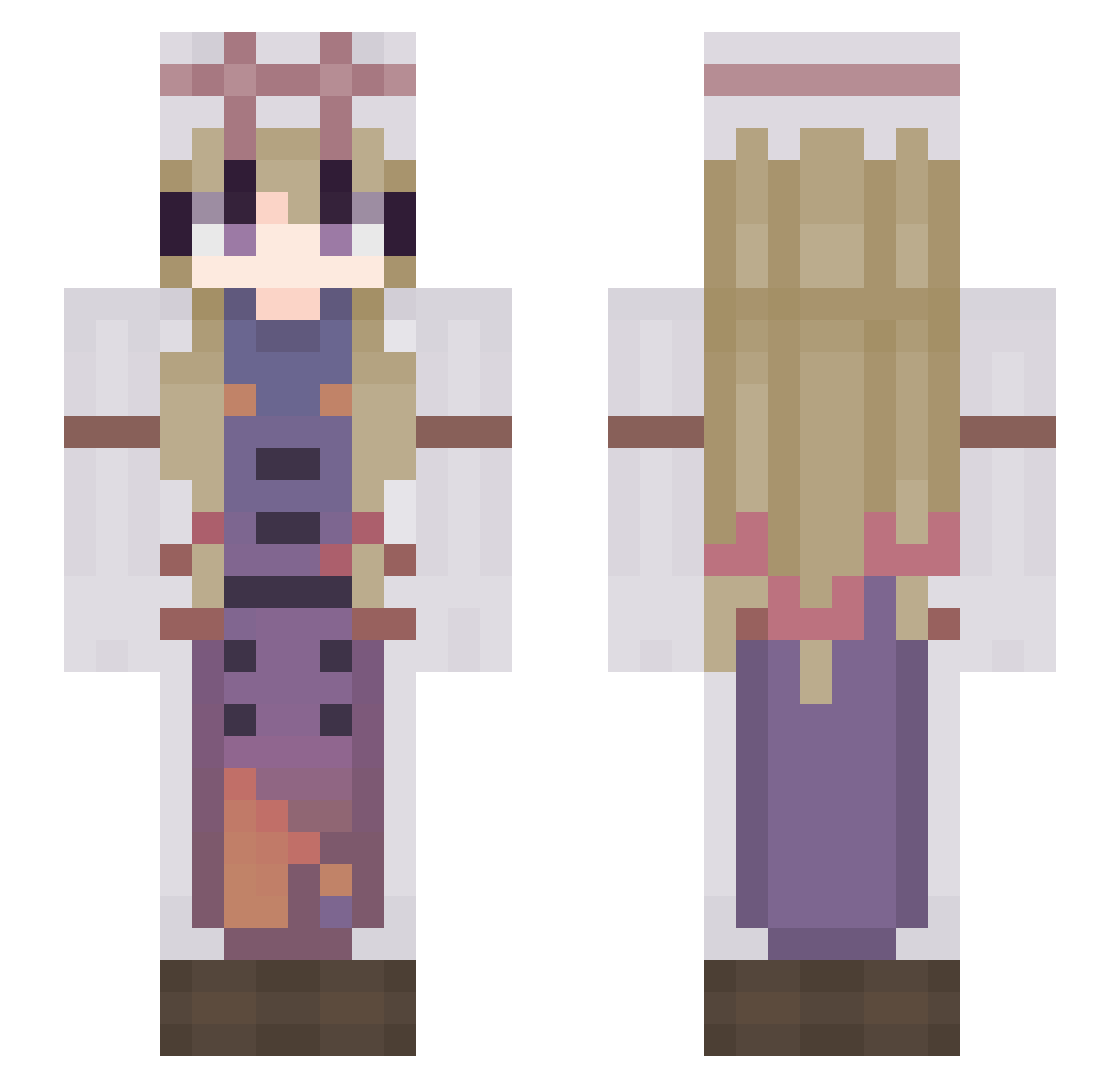 midoripeach Minecraft skin, front and back view