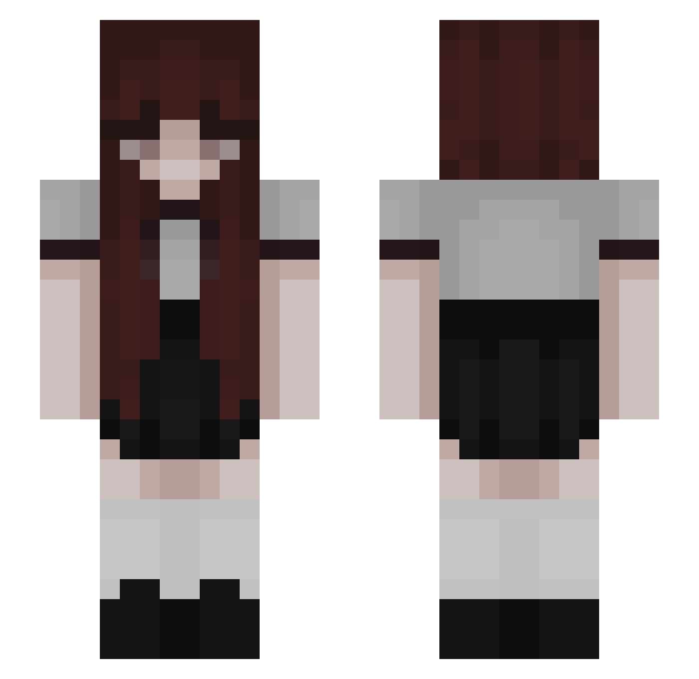 DevilishSkeleton Minecraft skin, front and back view