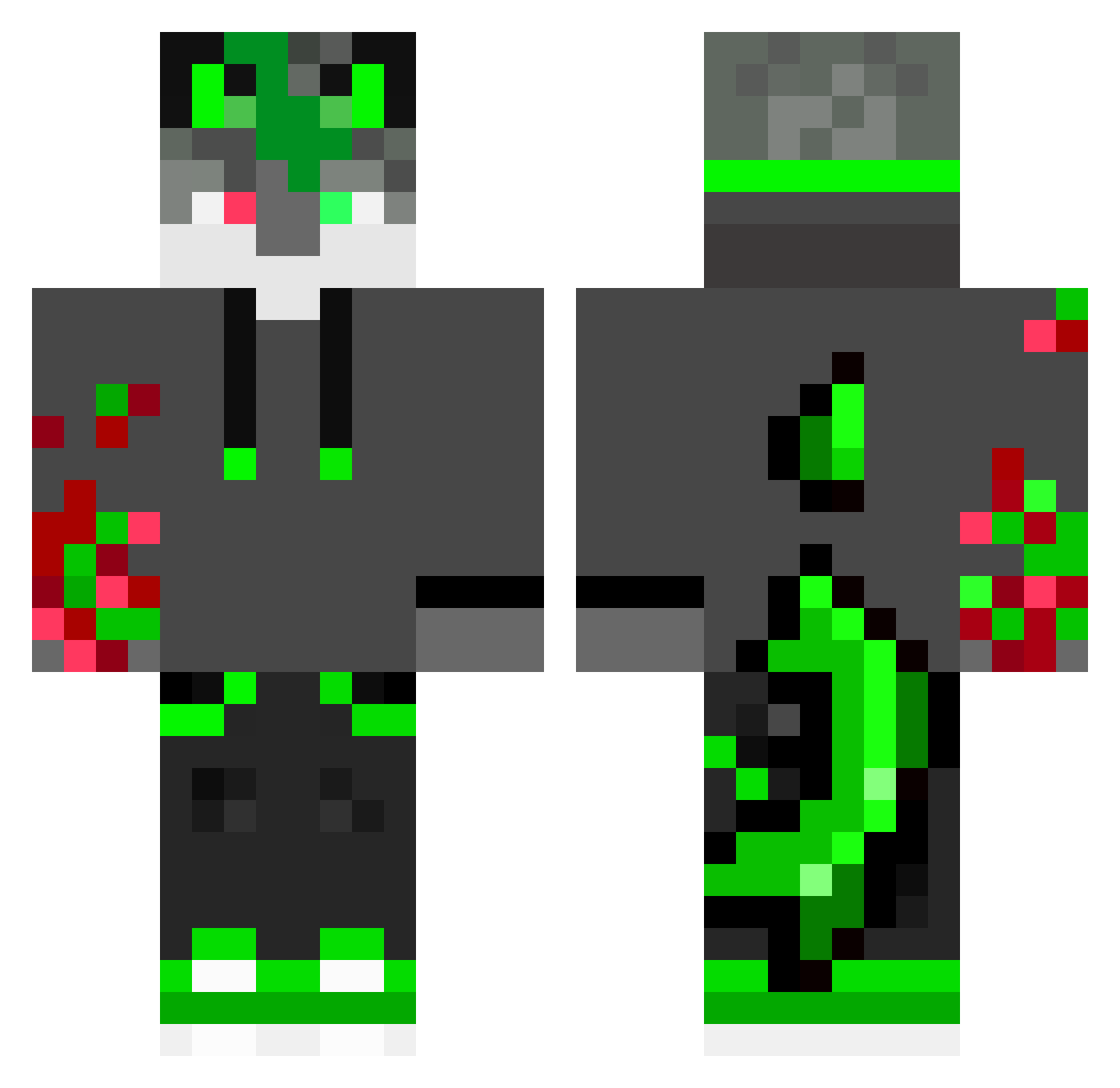 VinylshySoul Minecraft skin, front and back view