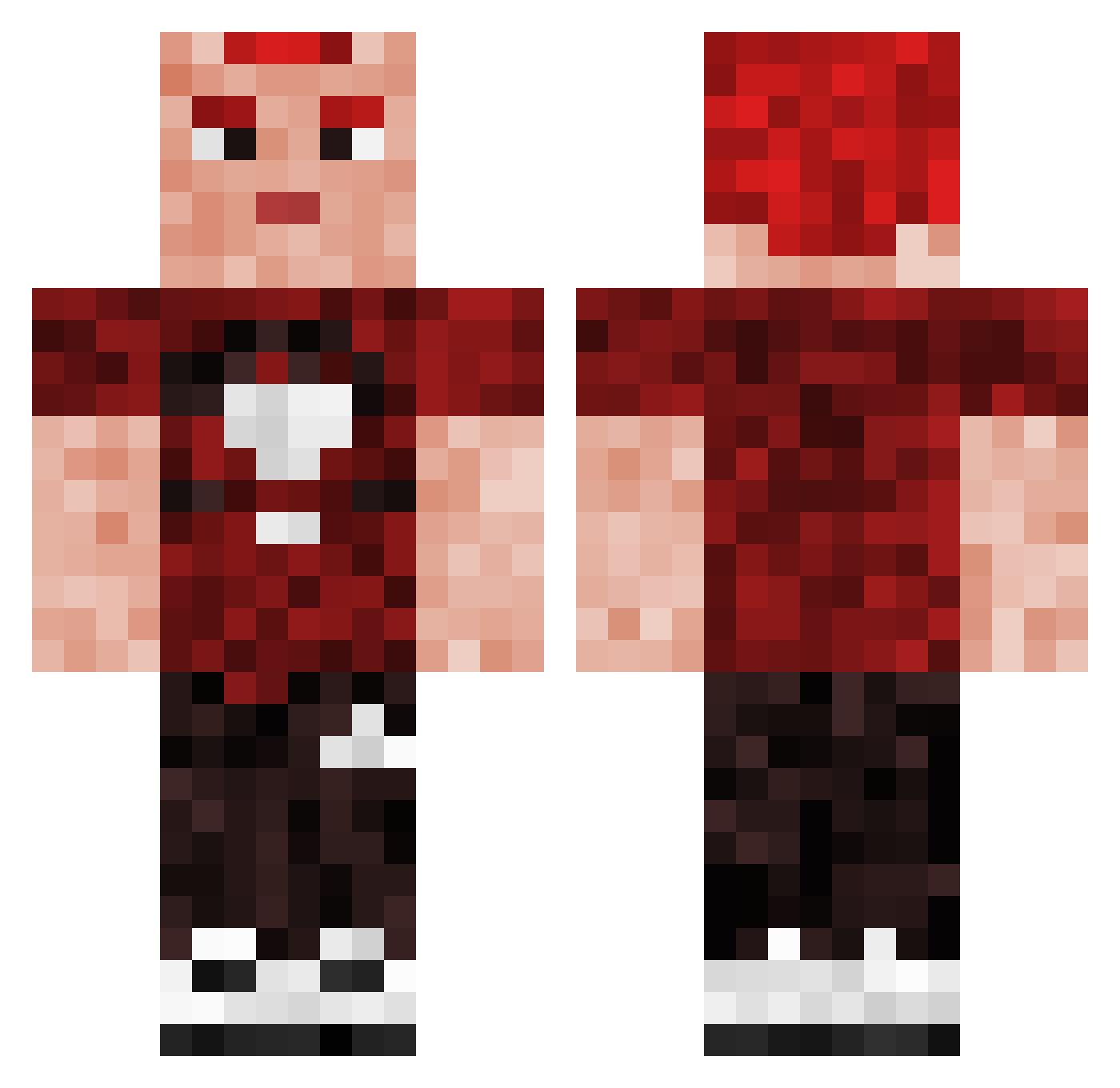 SnowParalysisD Minecraft skin, front and back view