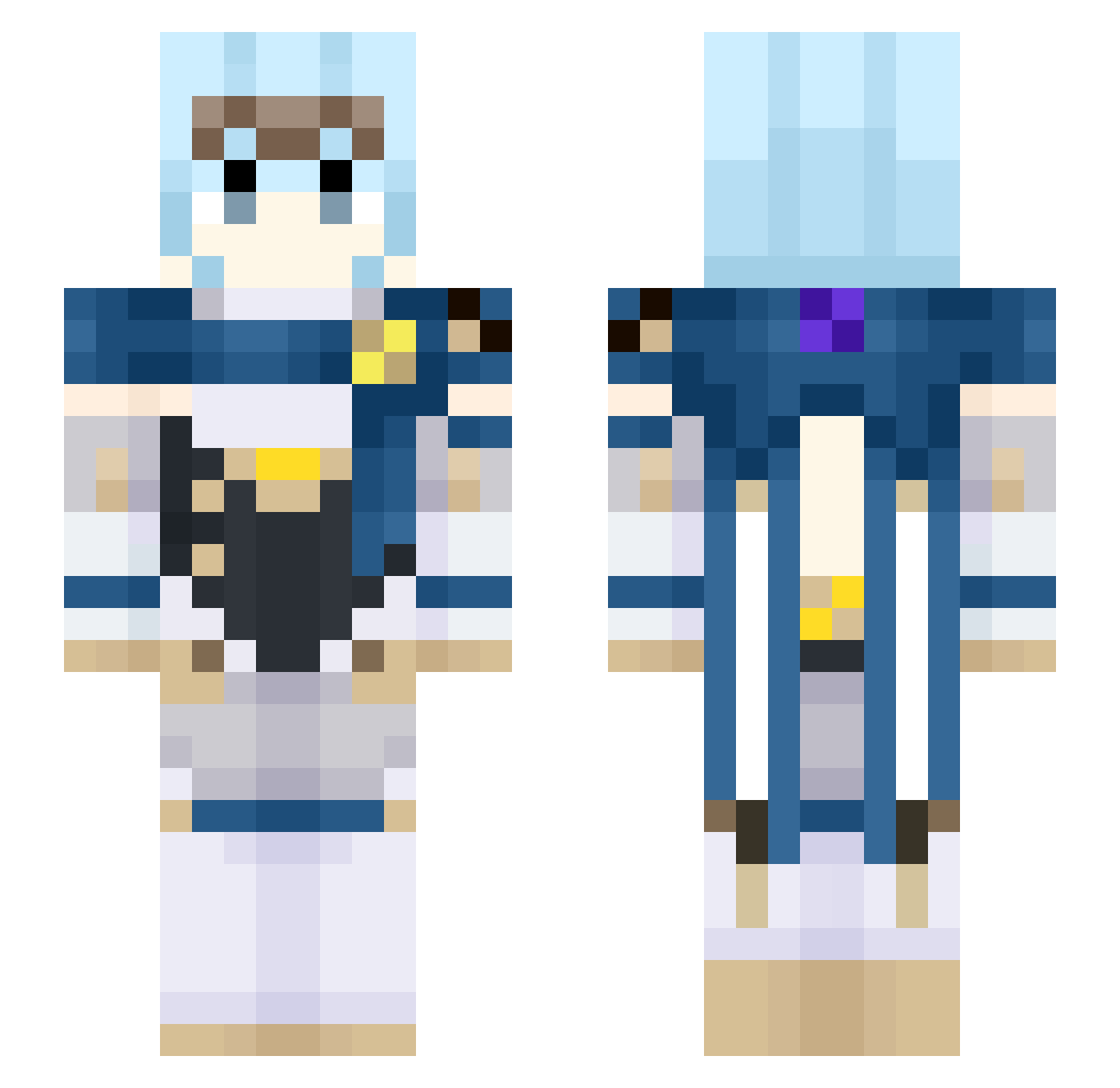 Maybe127 Minecraft skin, front and back view