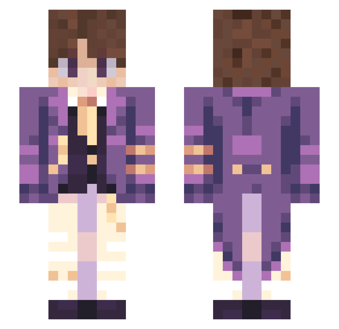 Goog1n Minecraft skin, front and back view