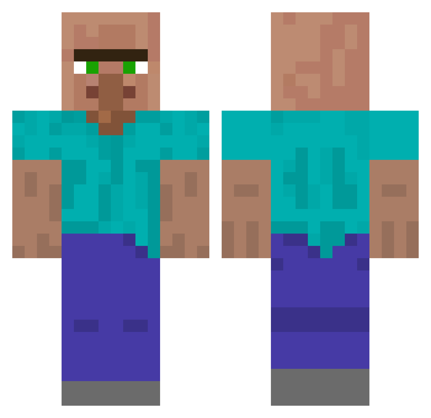 tenchan11 Minecraft skin, front and back view