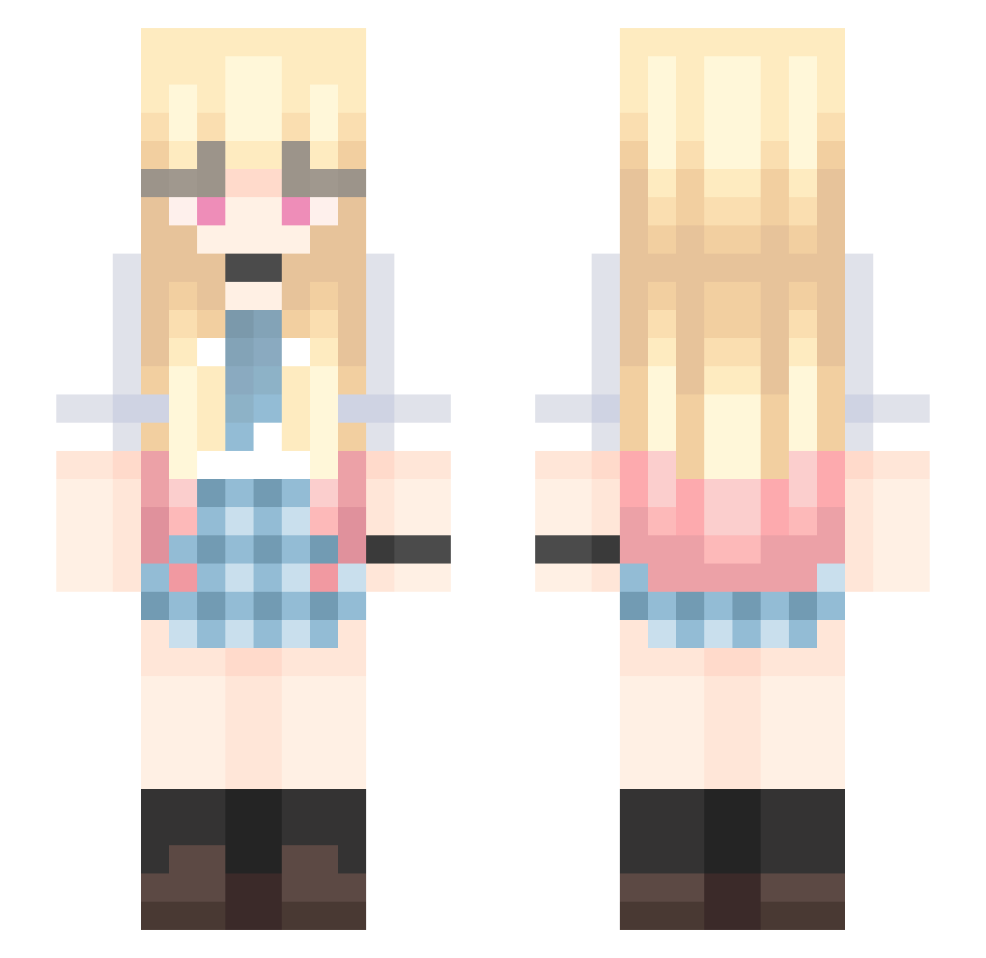Wittyditt Minecraft skin, front and back view