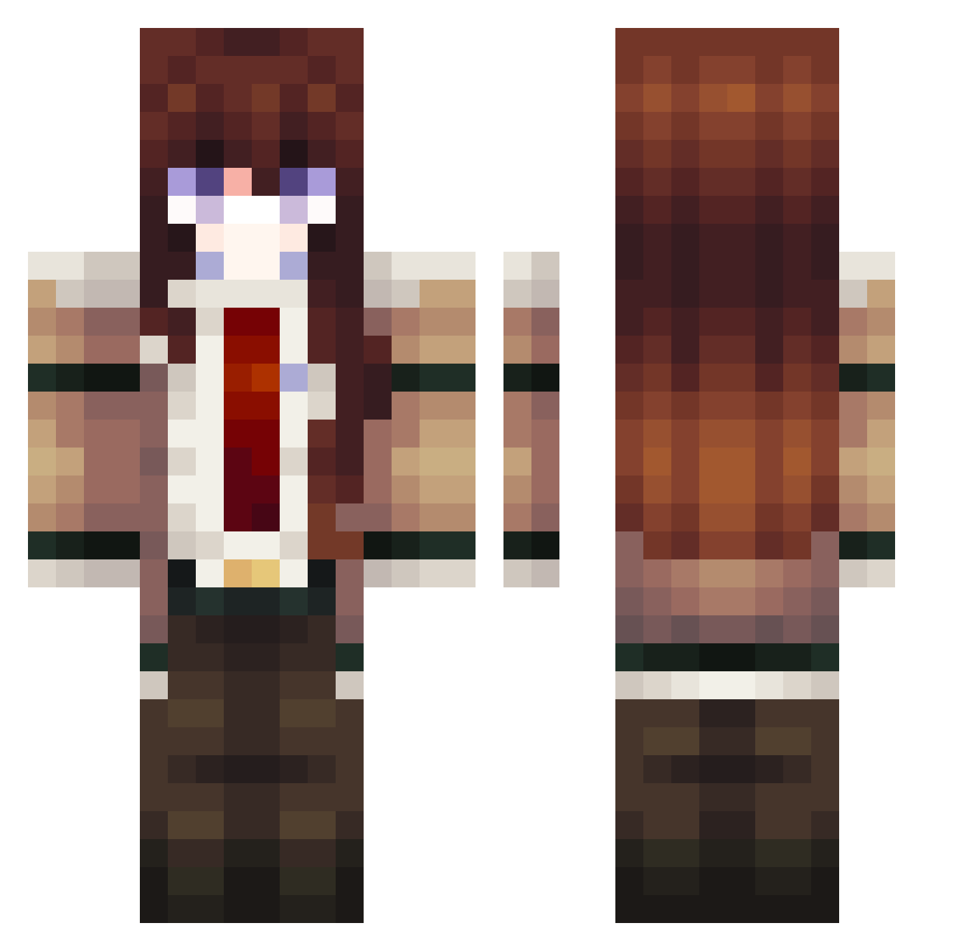 Artbjeh Minecraft skin, front and back view