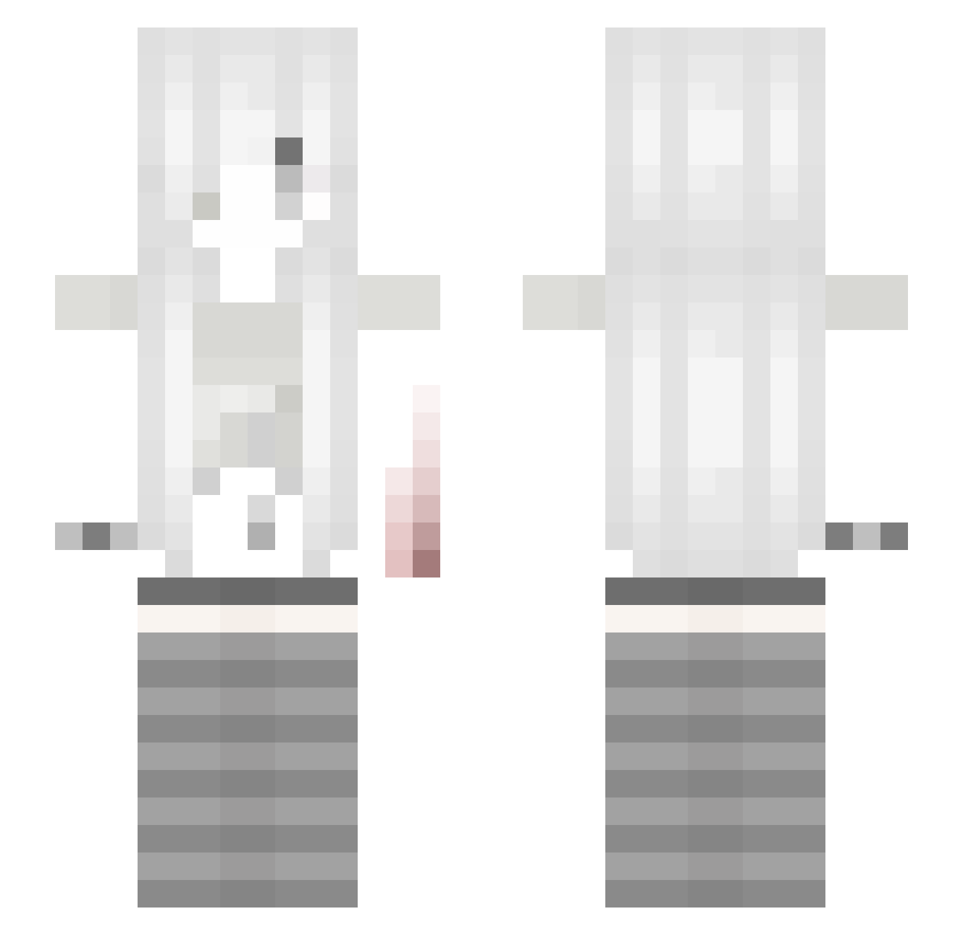 crwcified Minecraft skin, front and back view