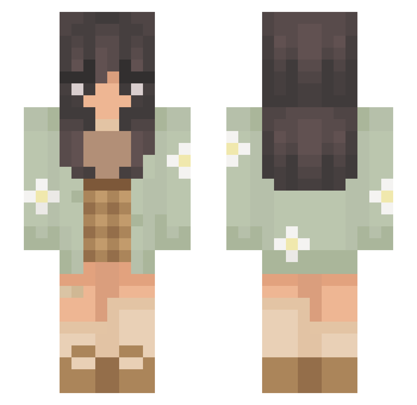 nine_jpeg Minecraft skin, front and back view