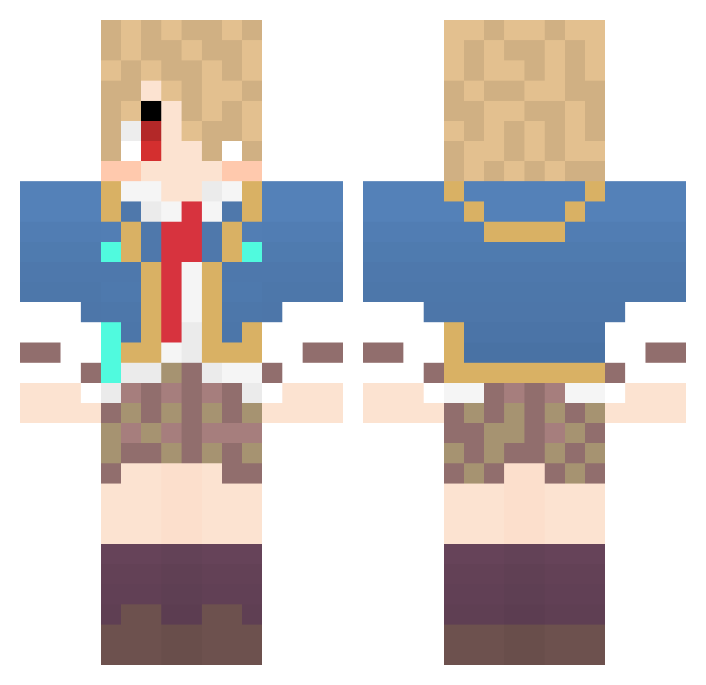 Insistic Minecraft skin, front and back view