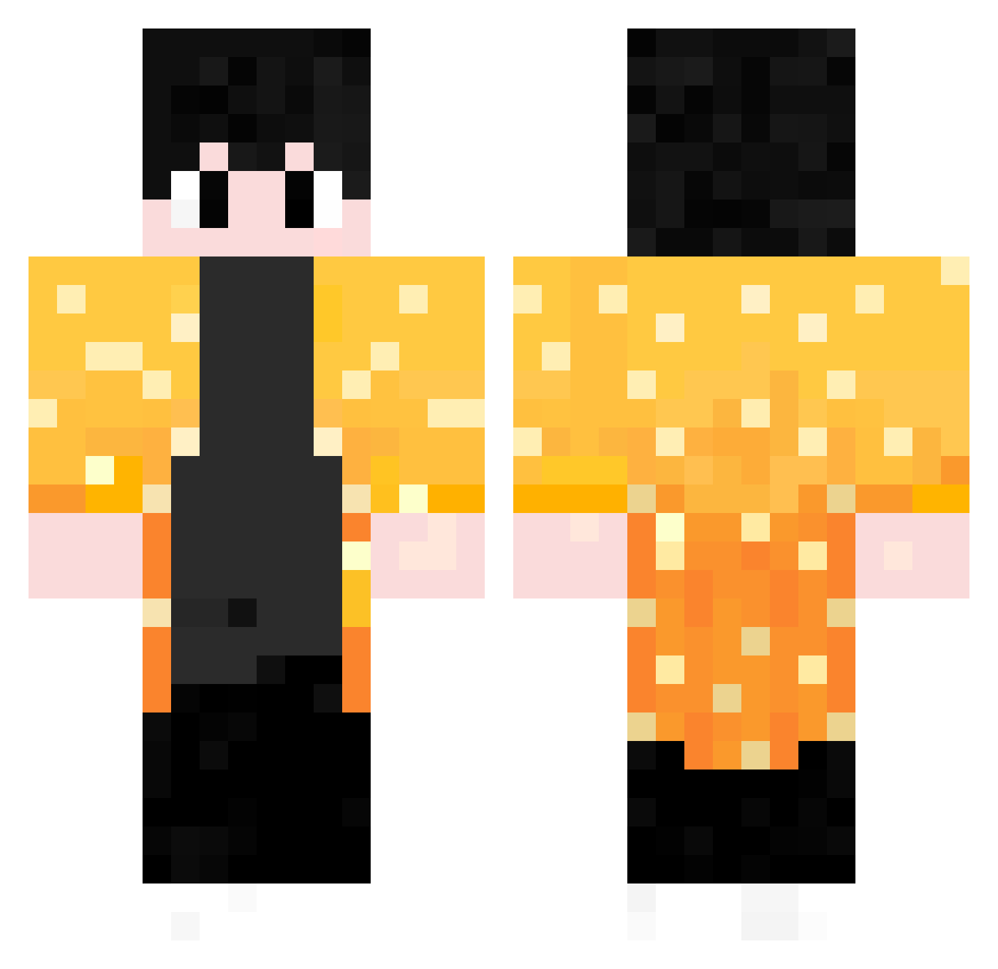 tomaides Minecraft skin, front and back view