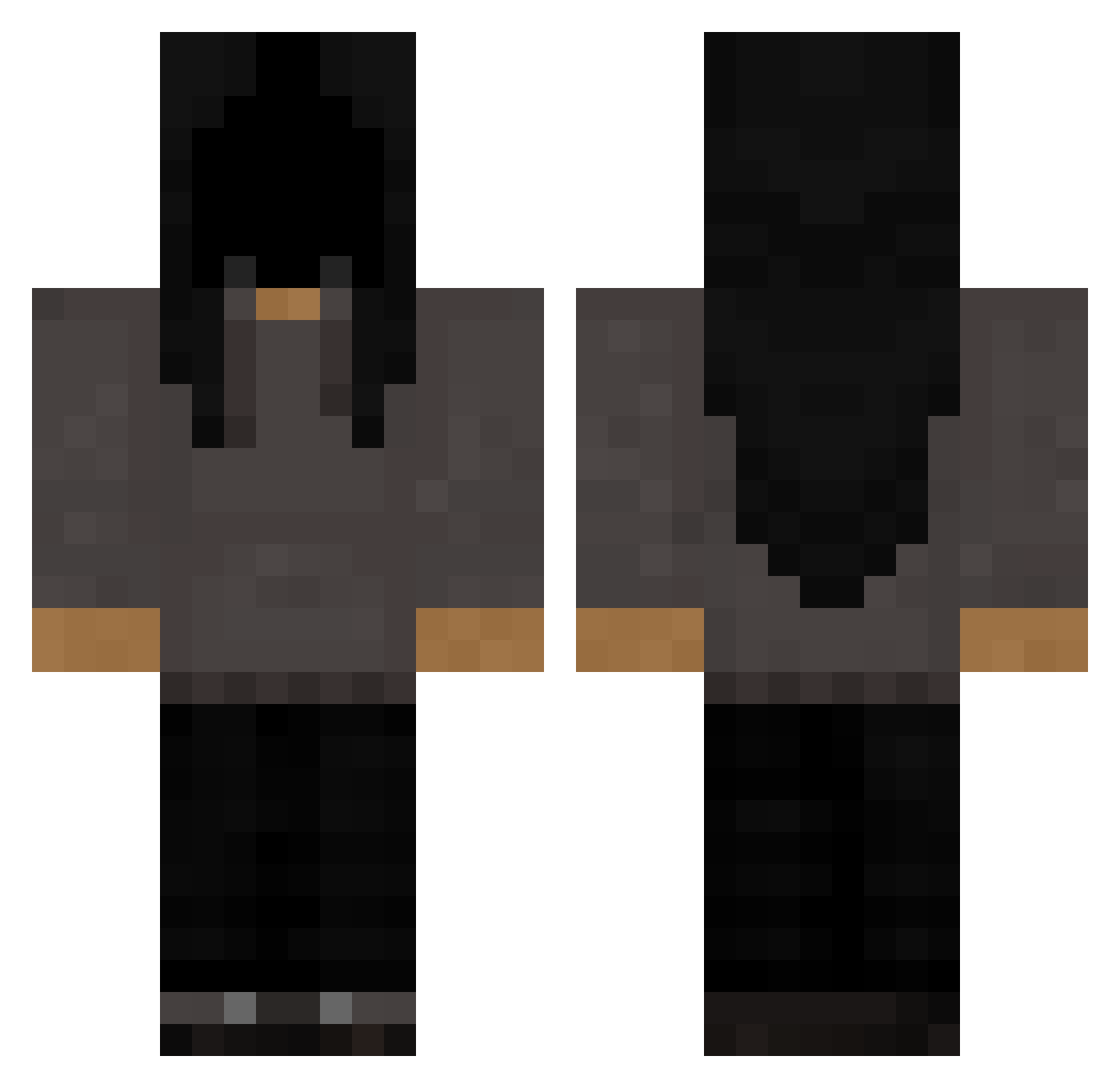 CannibalCain_ Minecraft skin, front and back view
