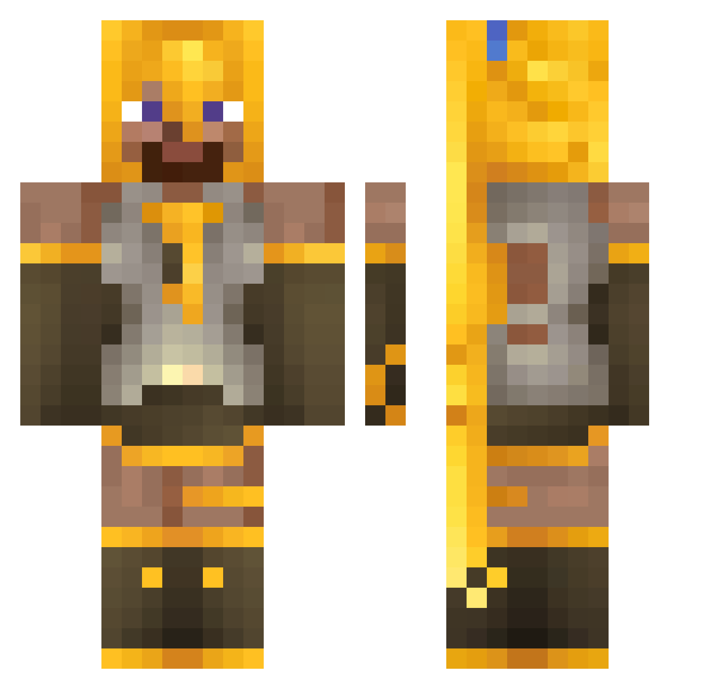 Nepijin Minecraft skin, front and back view
