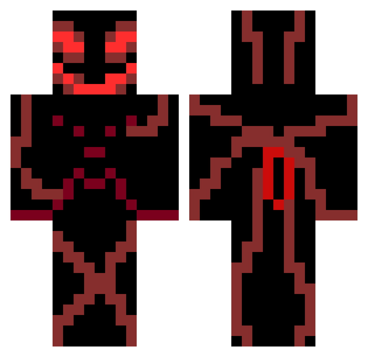 DerxMC Minecraft skin, front and back view