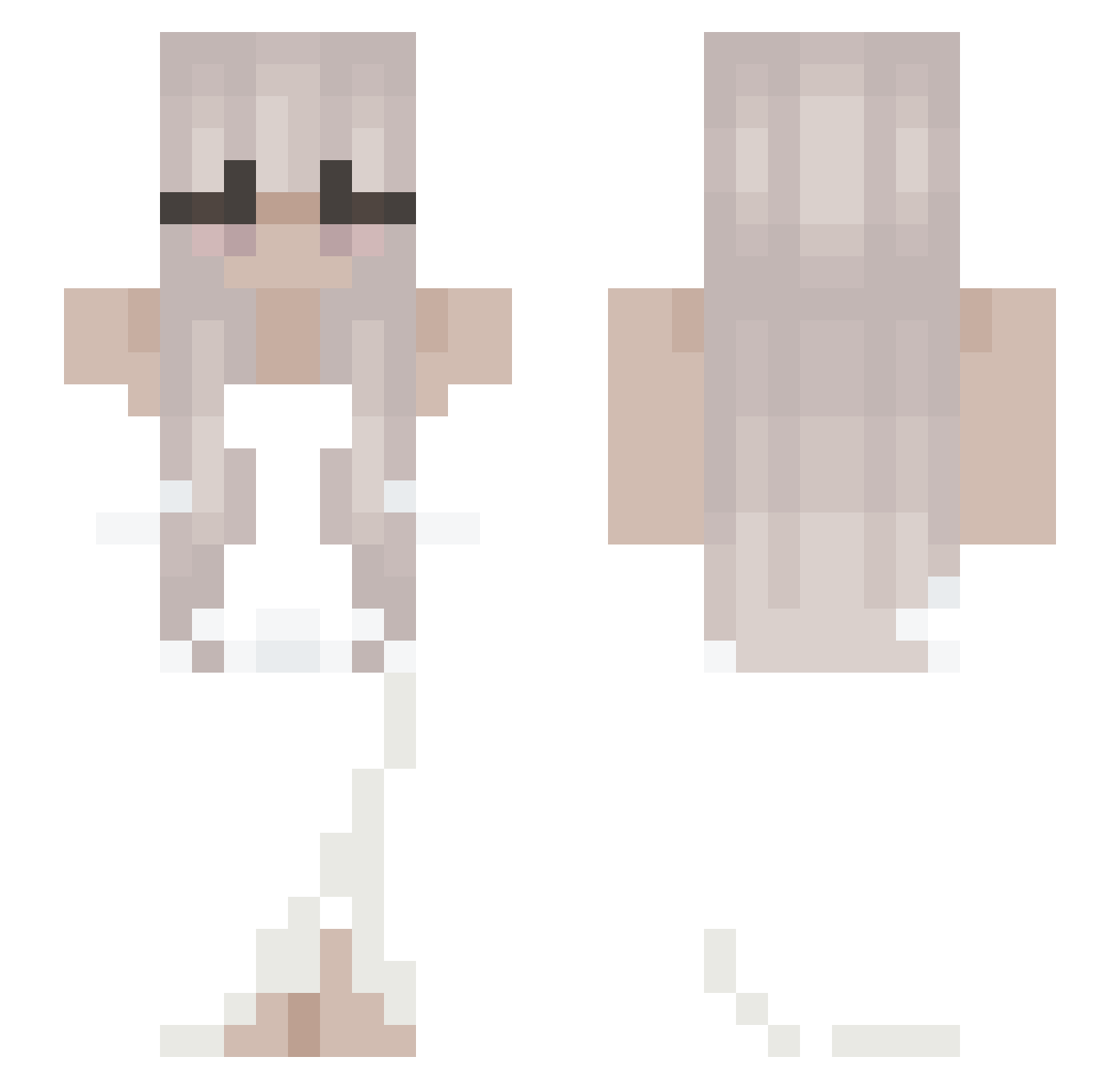 Exothia Minecraft skin, front and back view