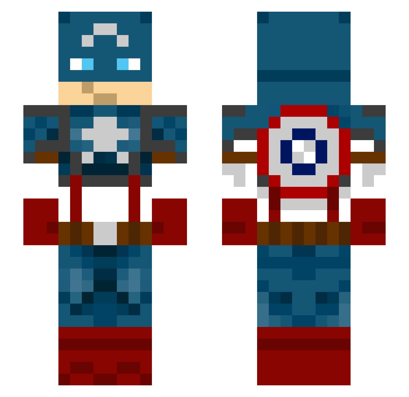 CaptainShaqSparo Minecraft skin, front and back view
