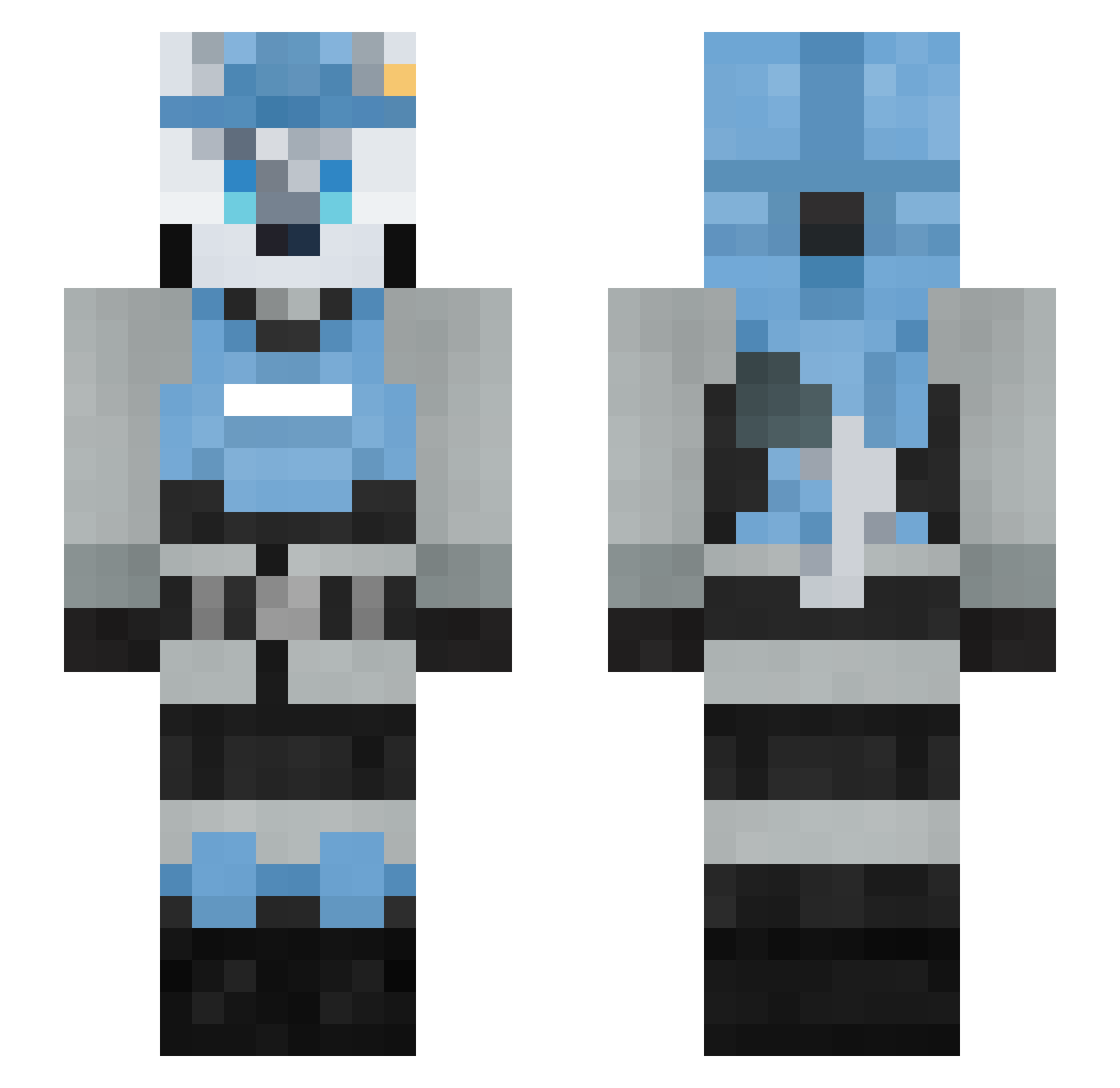 TacoRealCrazy Minecraft skin, front and back view