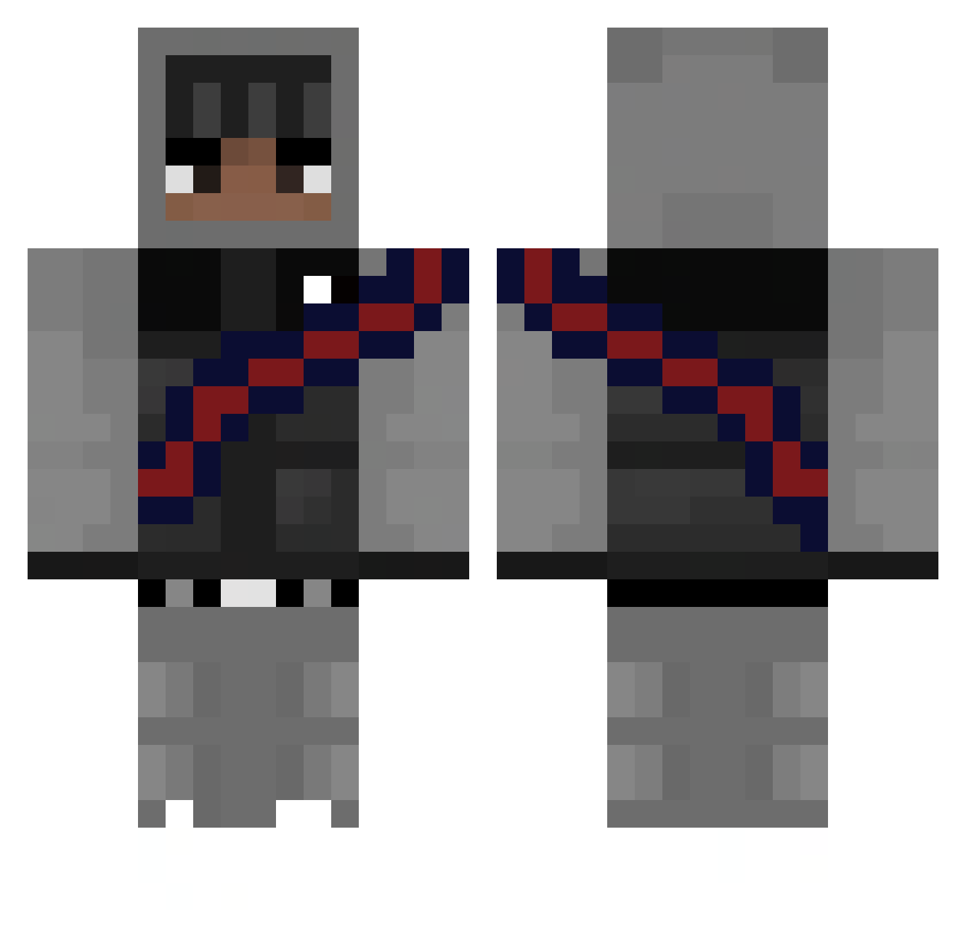 RoadmanRich Minecraft skin, front and back view