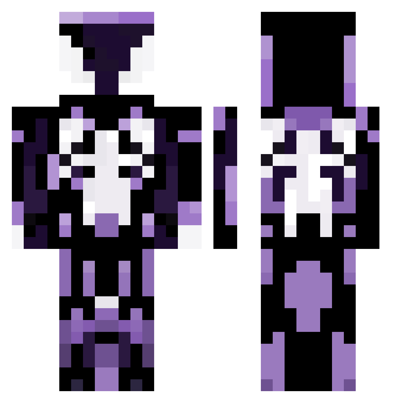 Legacy210 Minecraft skin, front and back view