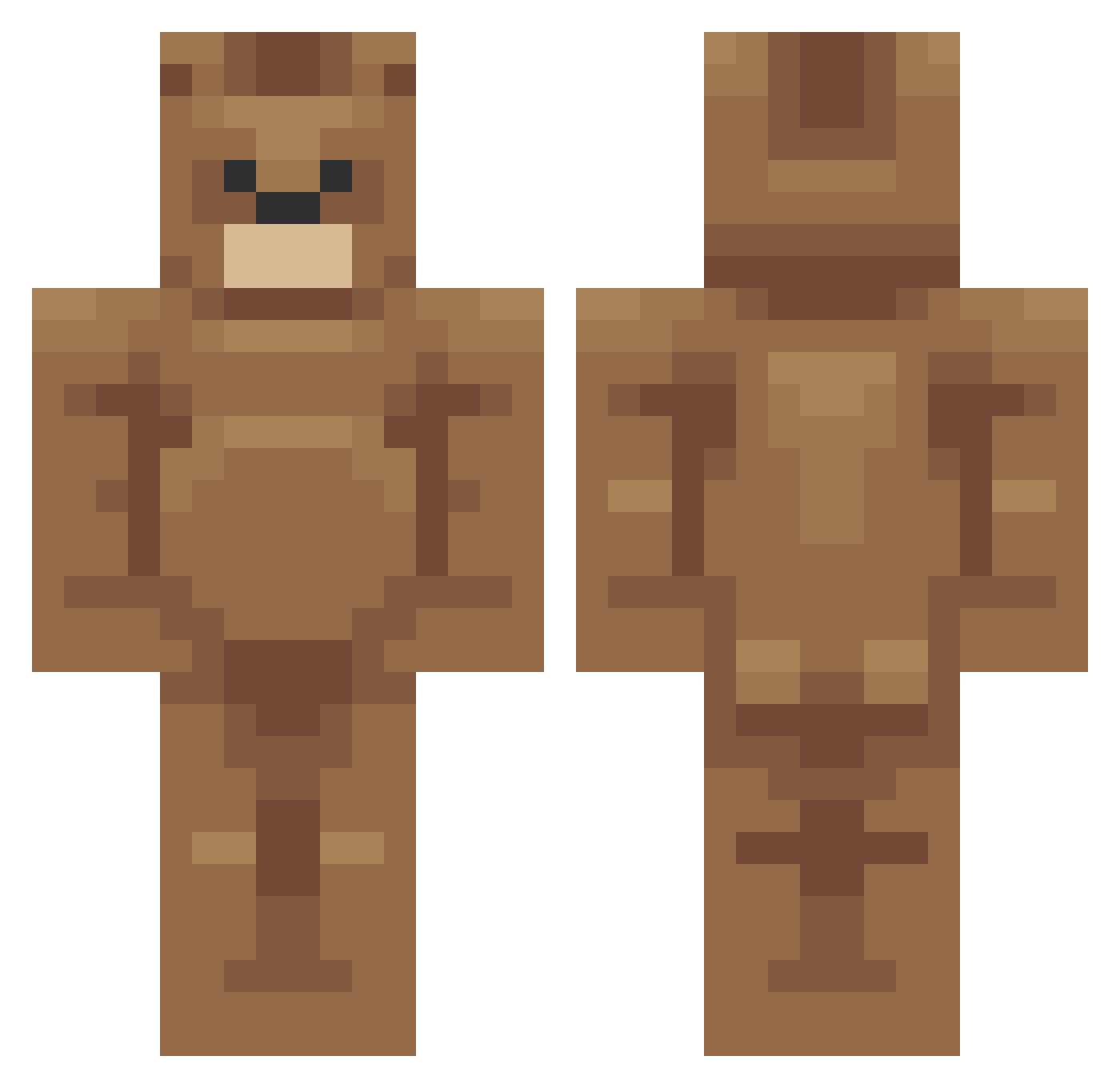 OlveraGamer Minecraft skin, front and back view