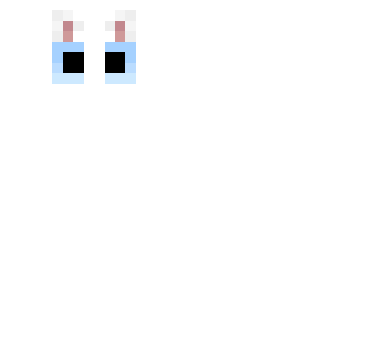 Pixeluyms Minecraft skin, front and back view