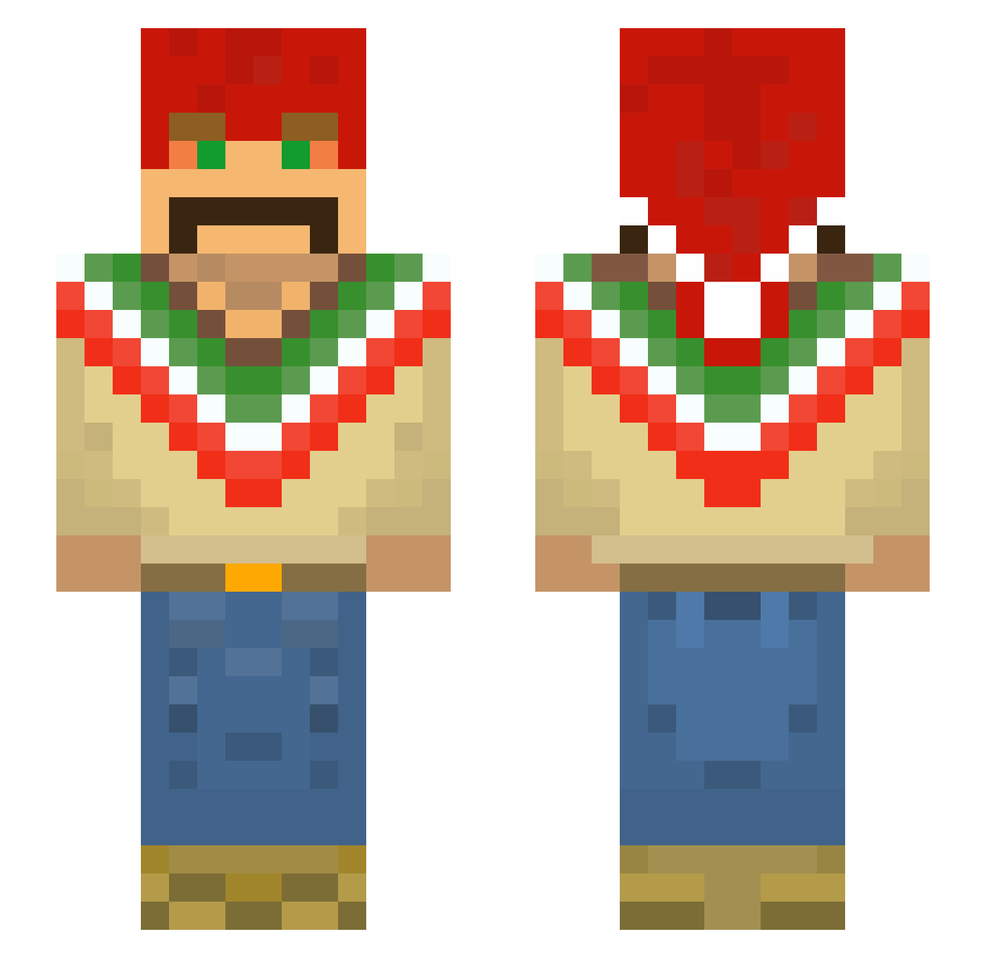 Throwhust Minecraft skin, front and back view
