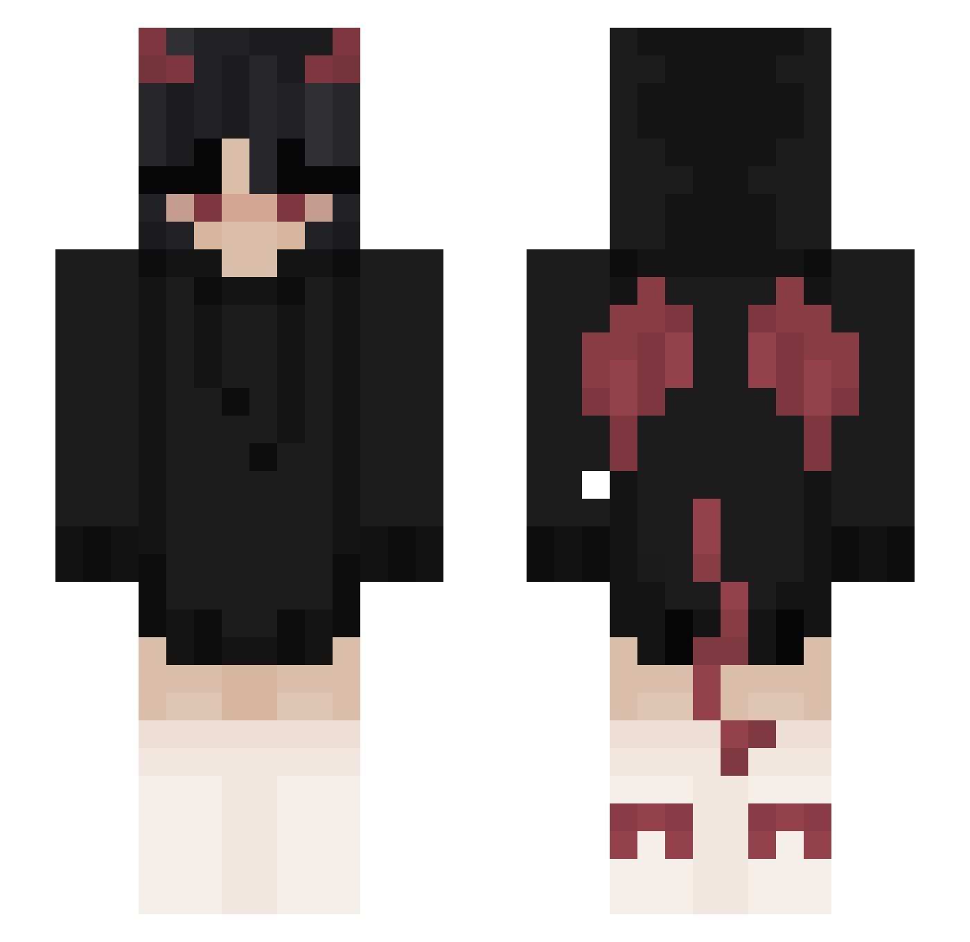 La_Rouge Minecraft skin, front and back view