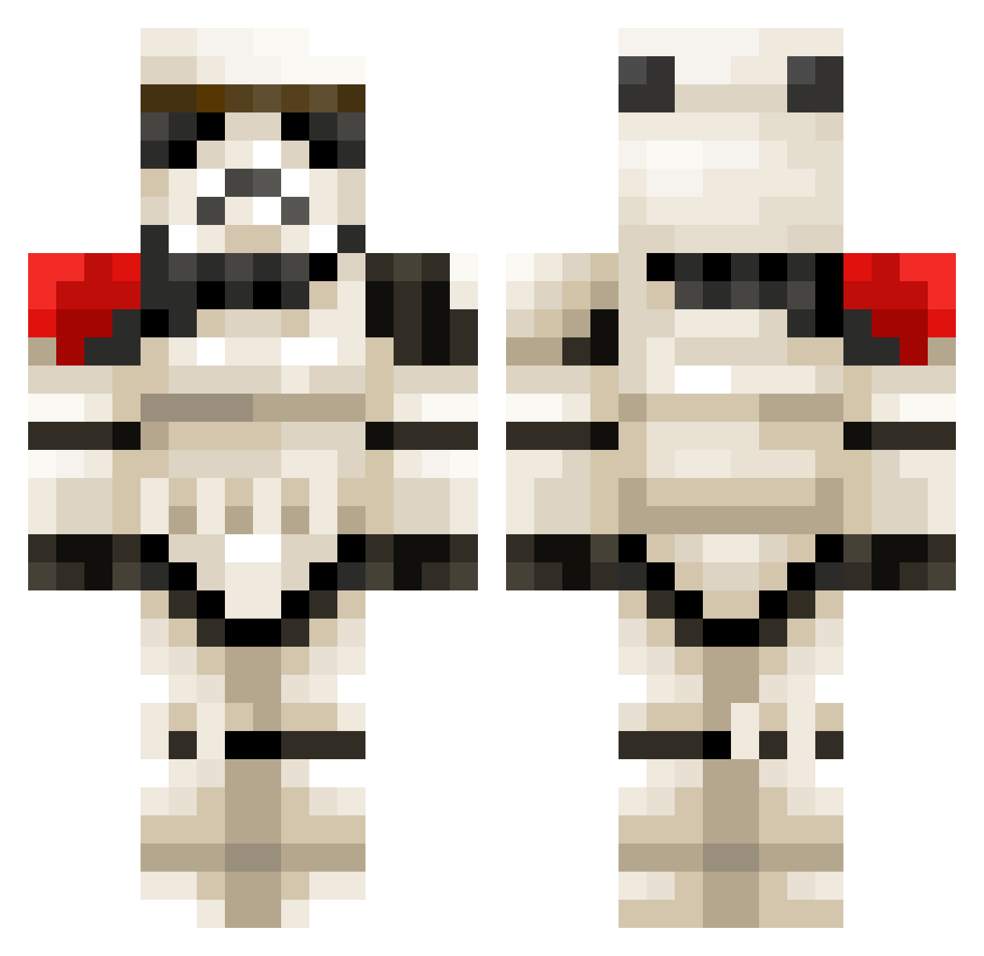 B3S3RK3R Minecraft skin, front and back view