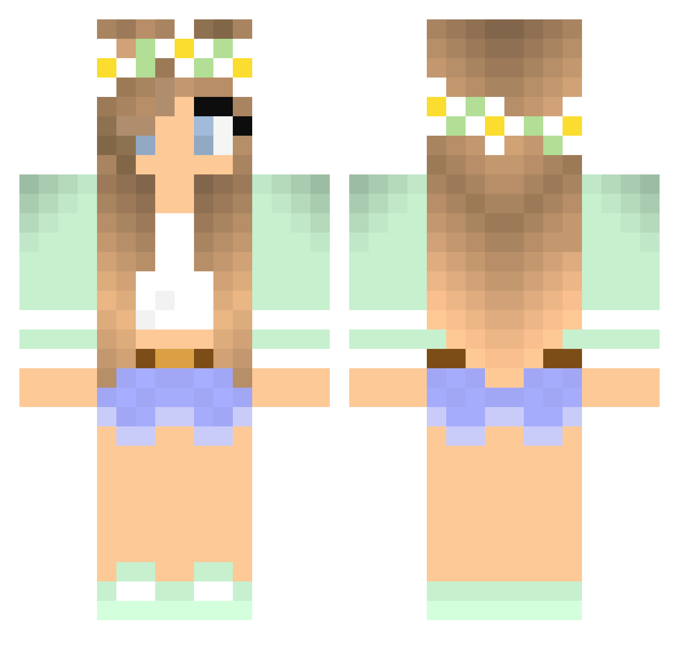 LevMaddy Minecraft skin, front and back view