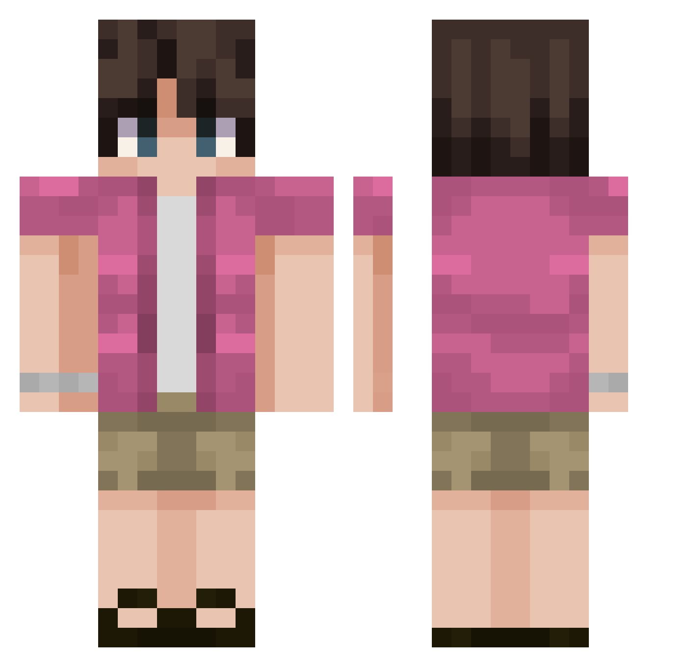 l4raavfx Minecraft skin, front and back view