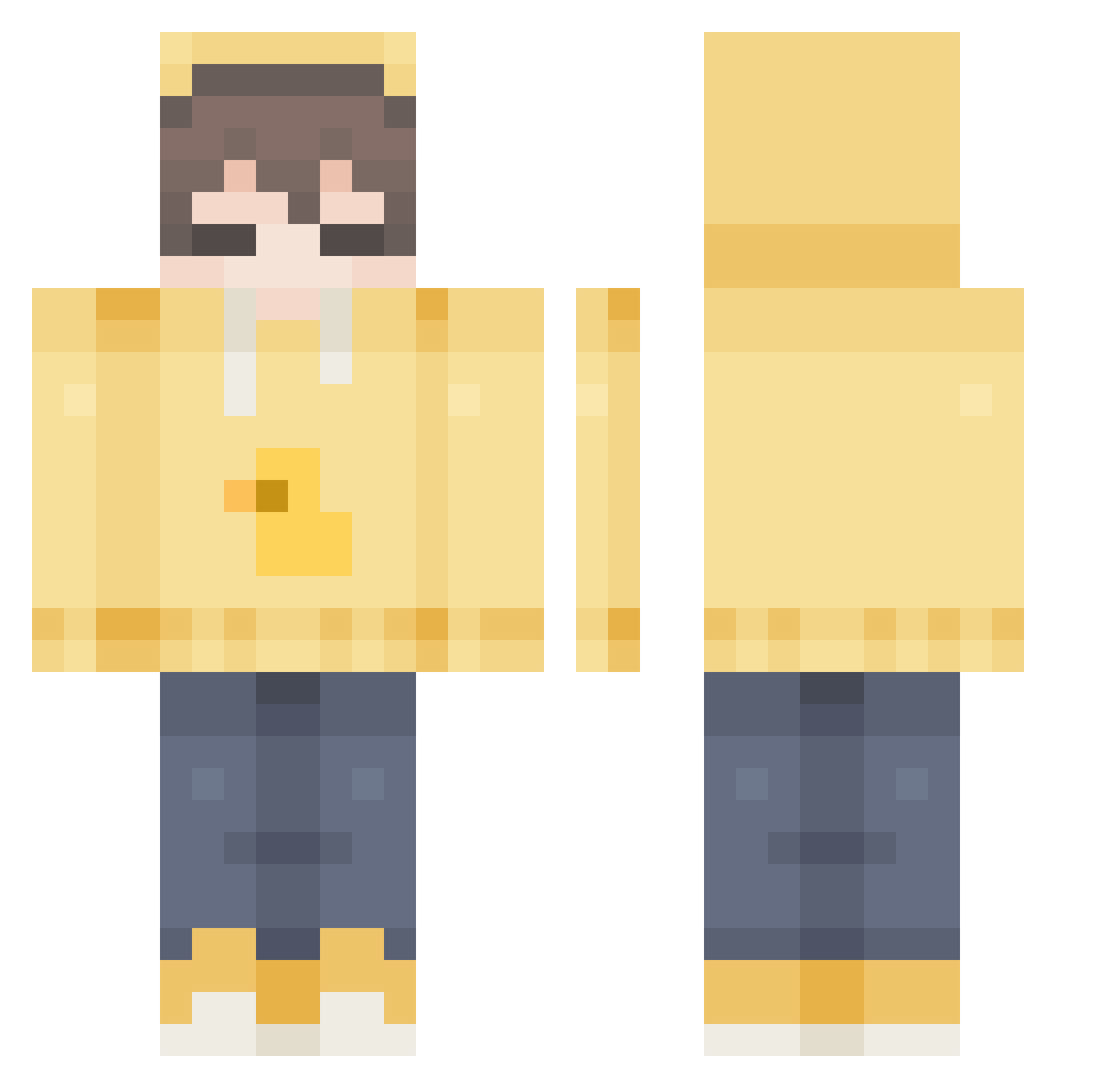 ZZZeff Minecraft skin, front and back view