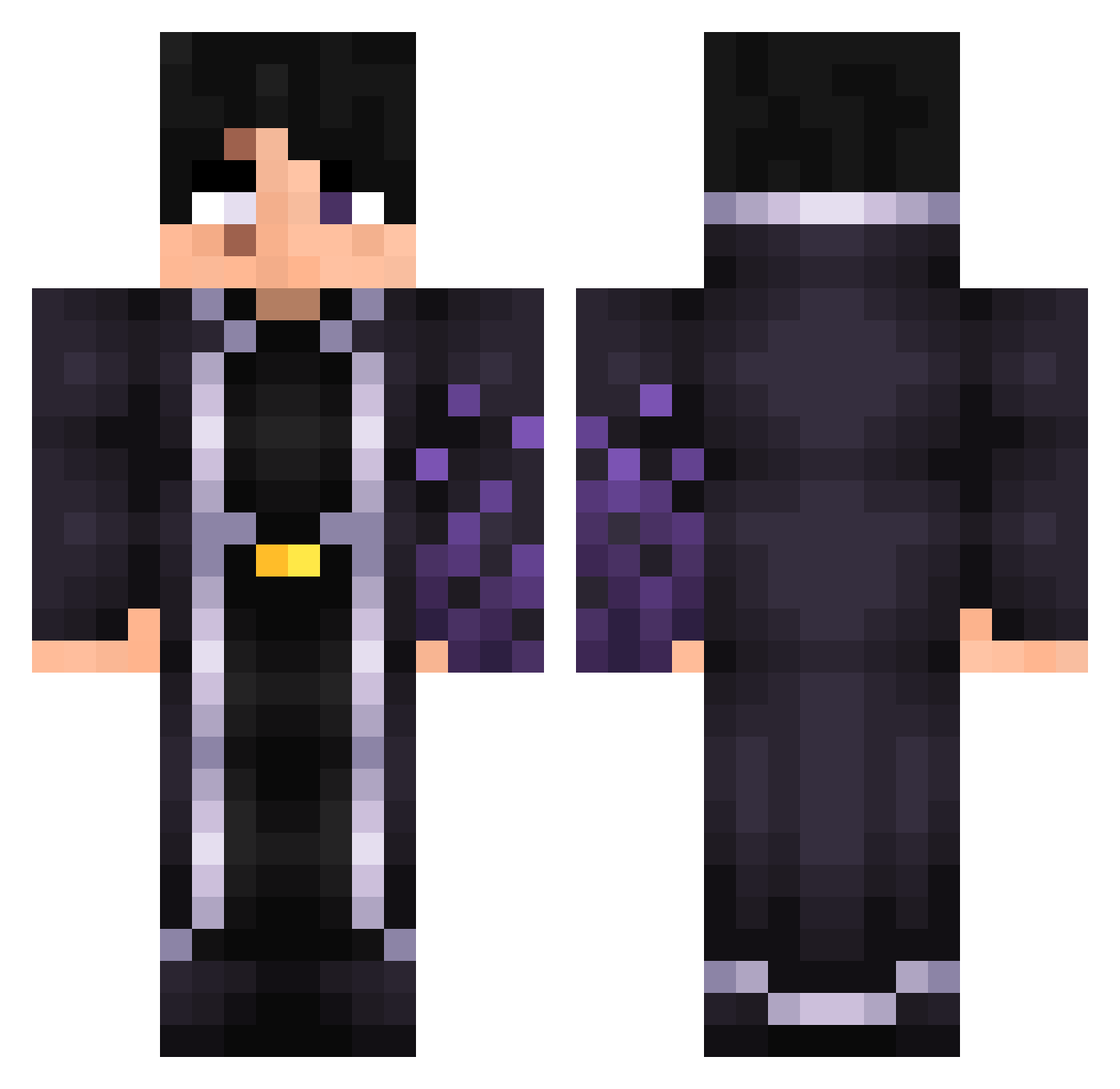 TreachMeta Minecraft skin, front and back view