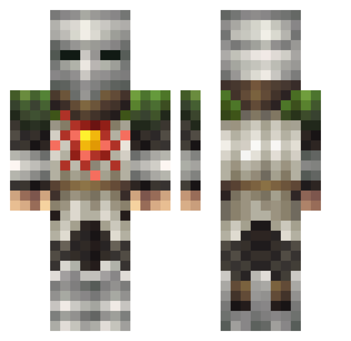 Saikyu_ Minecraft skin, front and back view