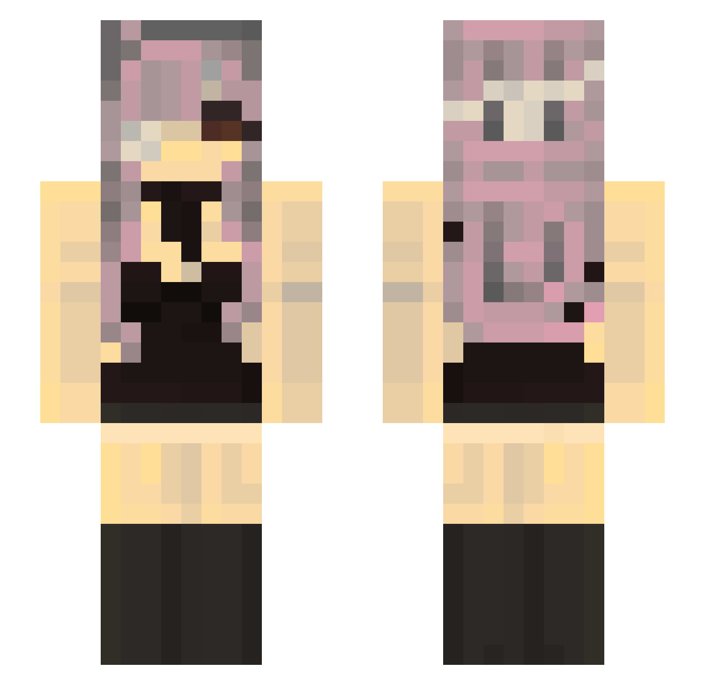 milkyram Minecraft skin, front and back view