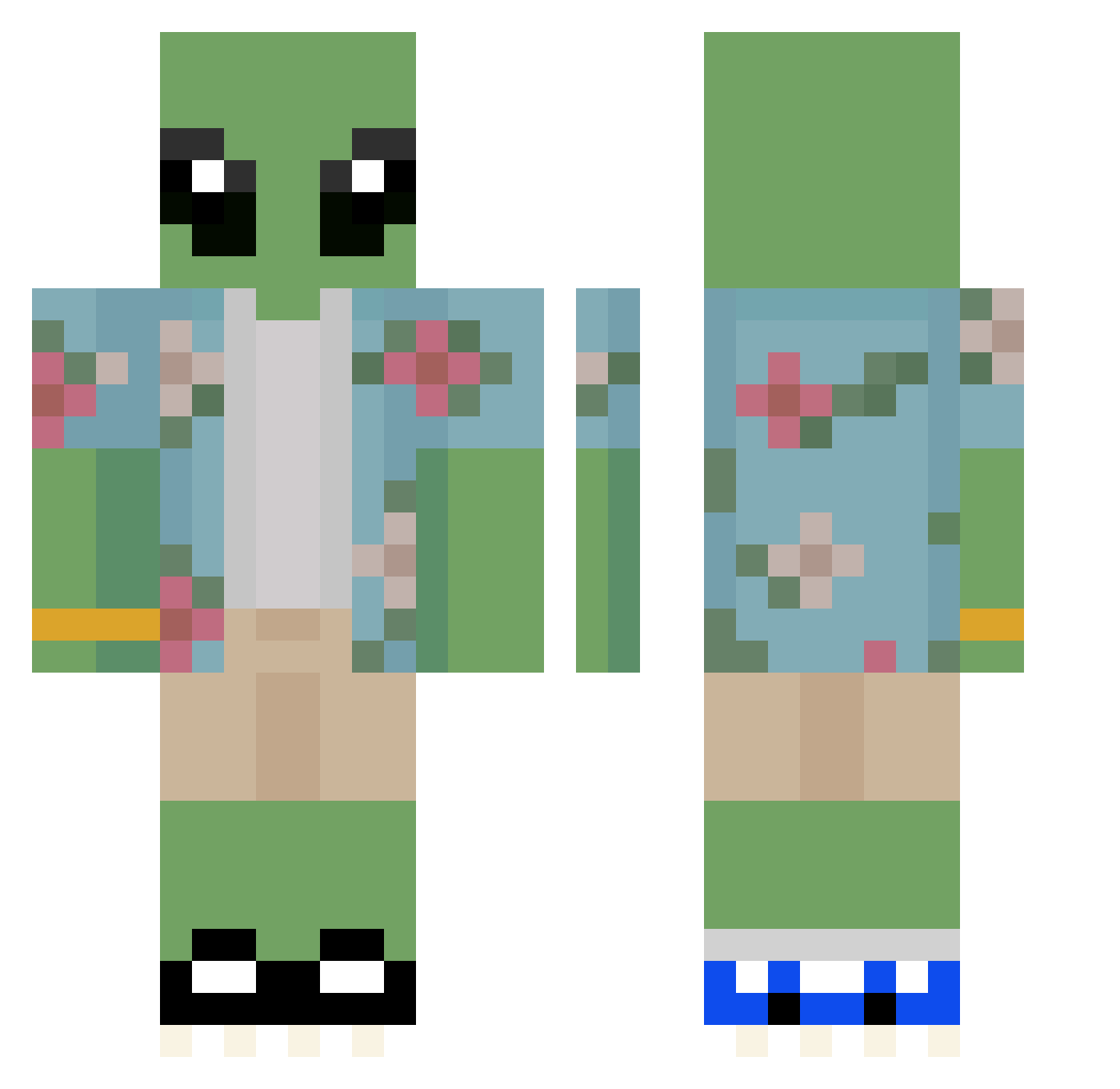 kybper001 Minecraft skin, front and back view
