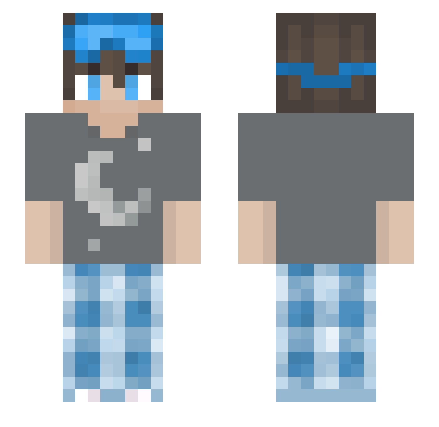 Blacki_1 Minecraft skin, front and back view