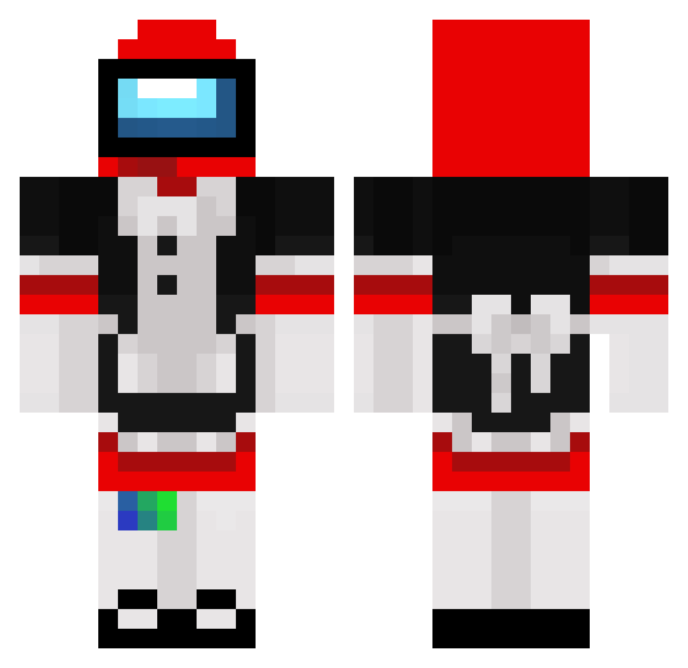 HuzaifaBoi Minecraft skin, front and back view