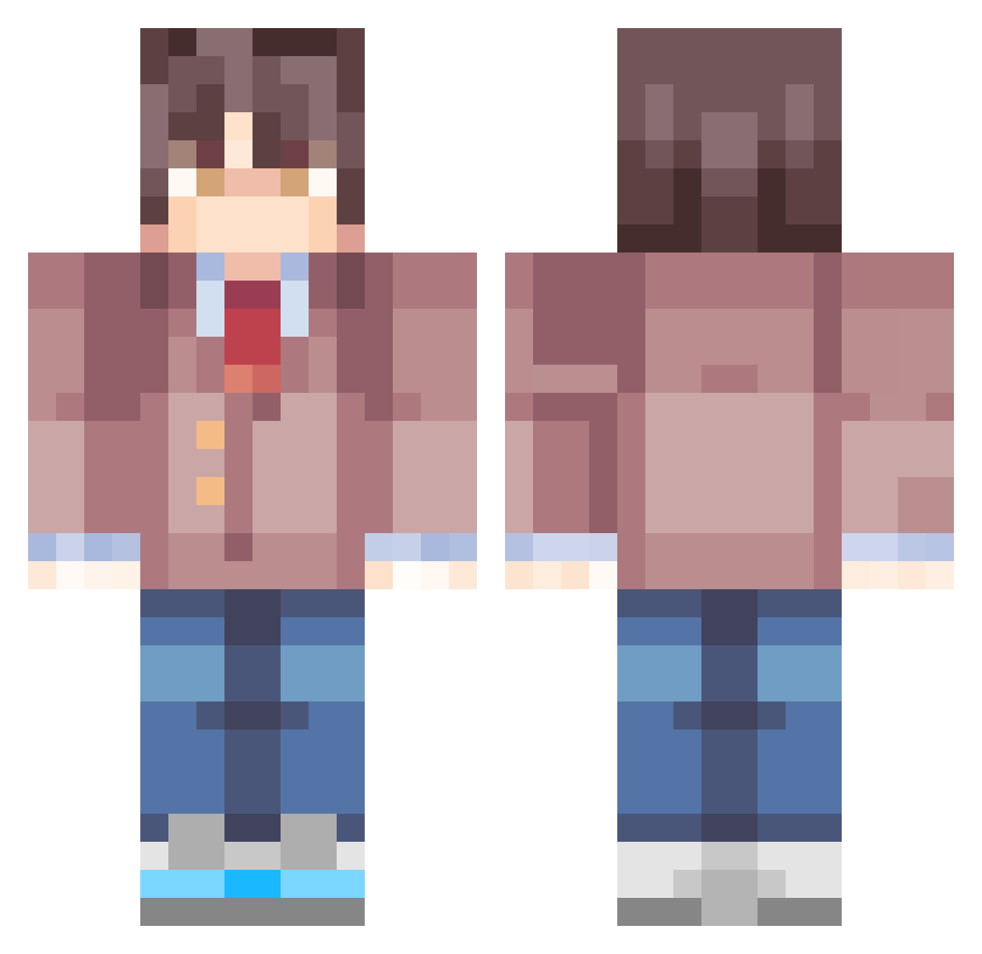 Allopro Minecraft skin, front and back view
