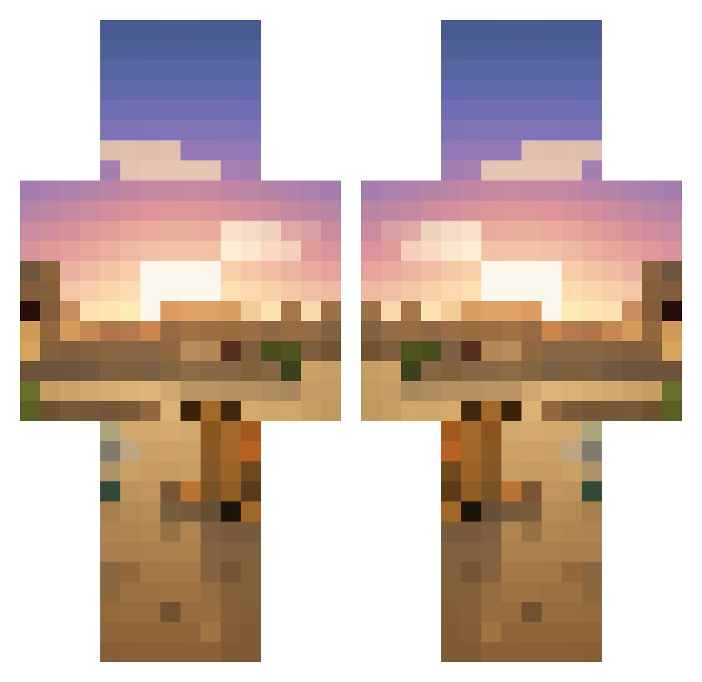spokenpick Minecraft skin, front and back view