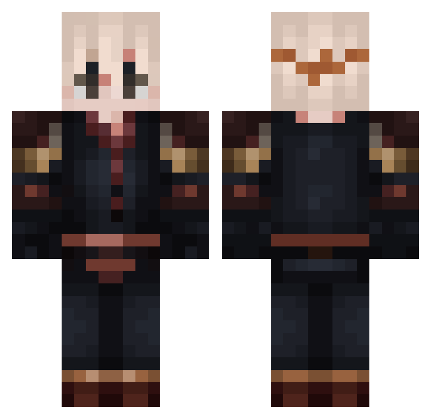 zYohan Minecraft skin, front and back view