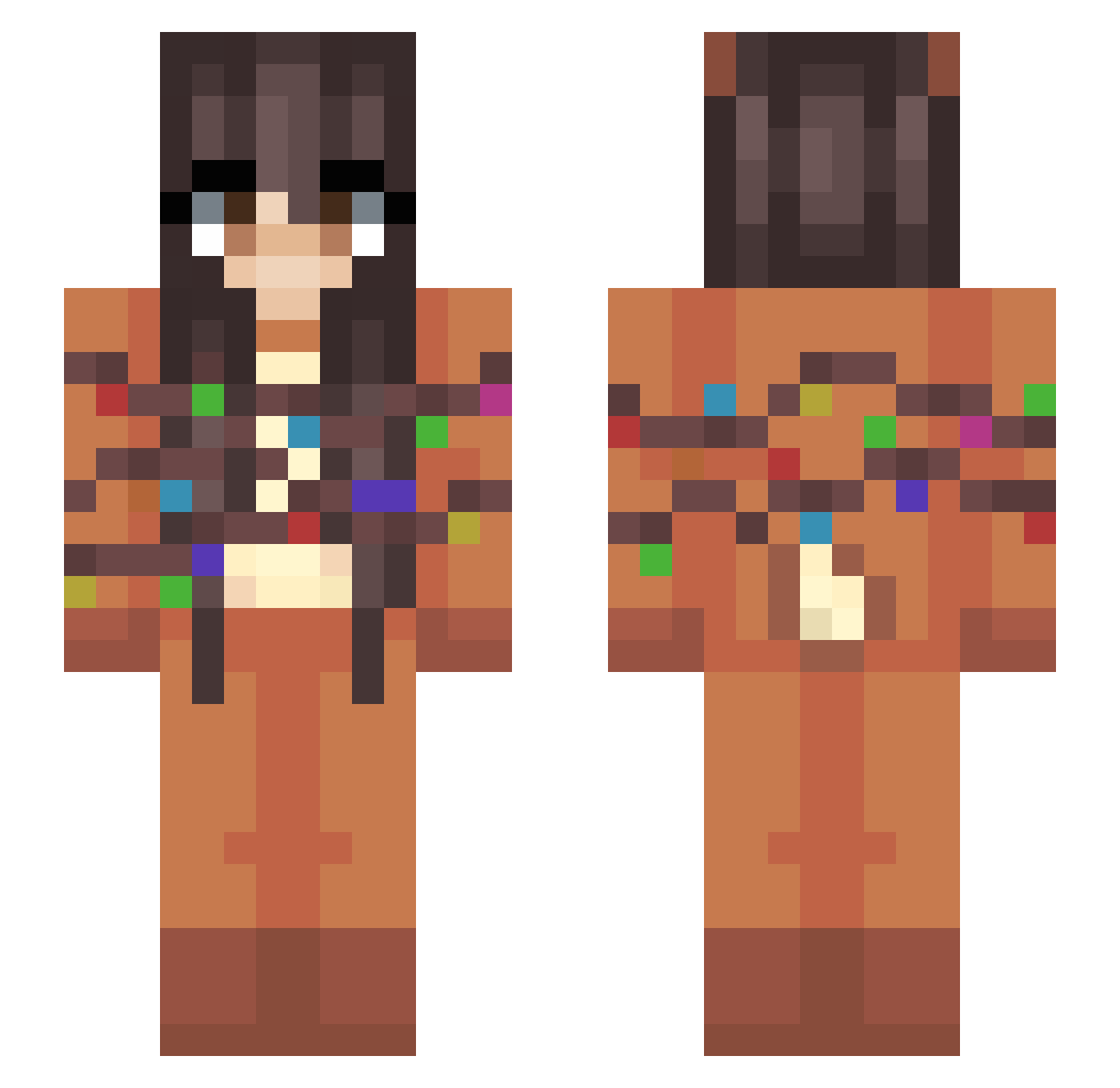 CookieLover1716 Minecraft skin, front and back view