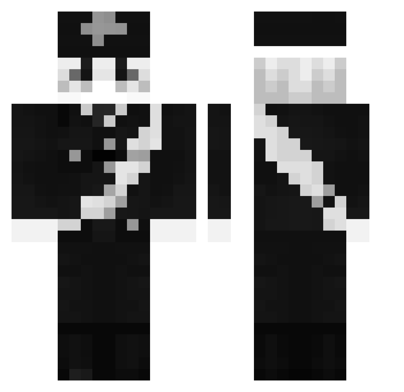 SBTryhard Minecraft skin, front and back view