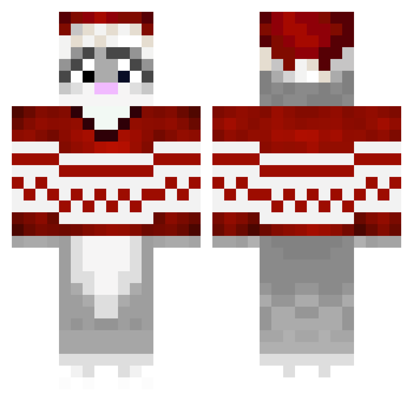 Spaleee Minecraft skin, front and back view