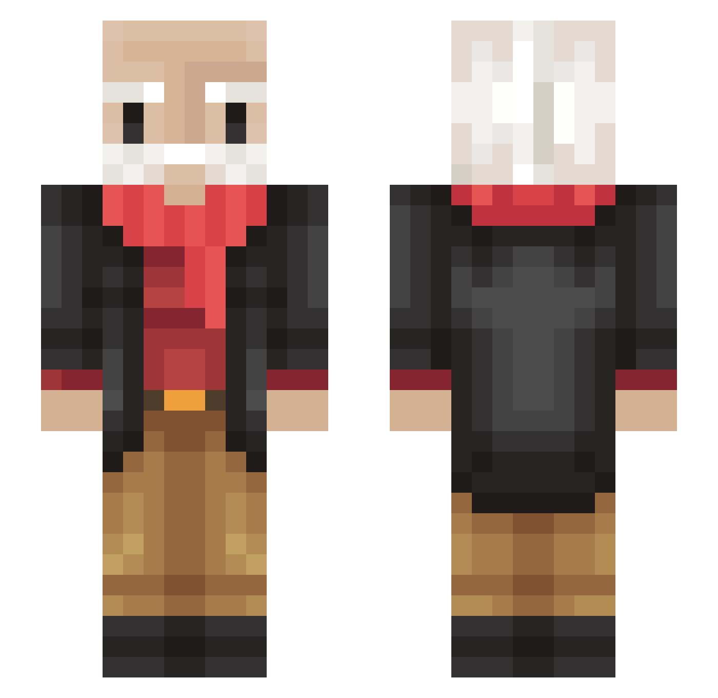 OldStoney Minecraft skin, front and back view