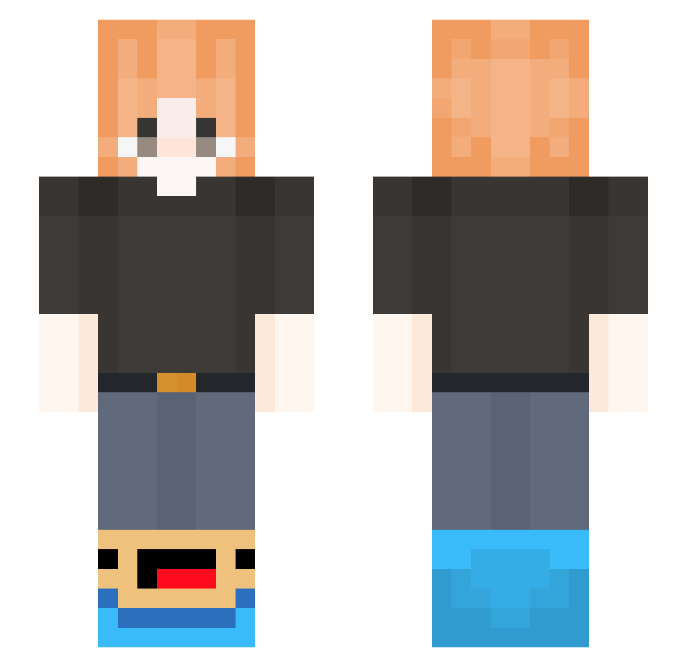 da_bbie Minecraft skin, front and back view