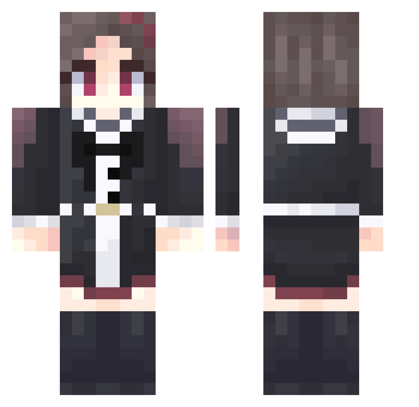 brotherism Minecraft skin, front and back view