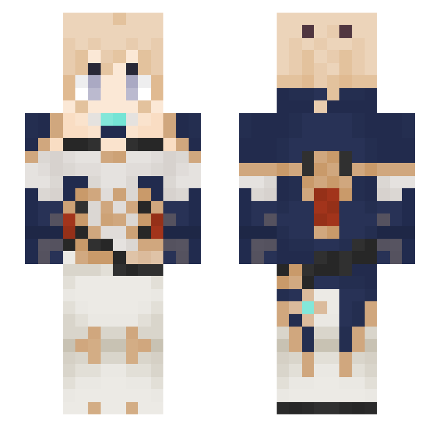 AdamGvr Minecraft skin, front and back view
