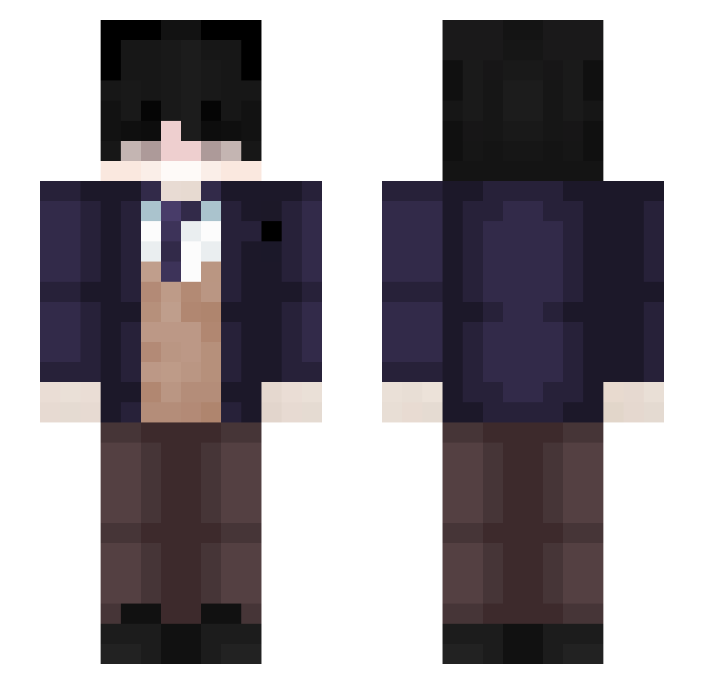 ithinkdamon Minecraft skin, front and back view