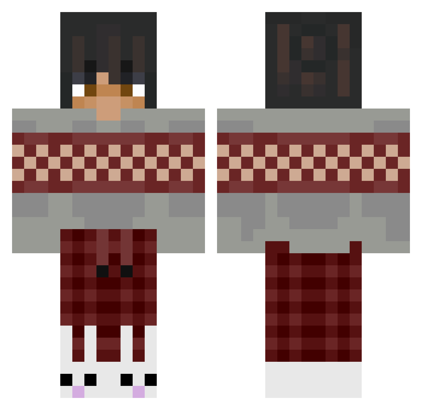 lilbanzobean Minecraft skin, front and back view