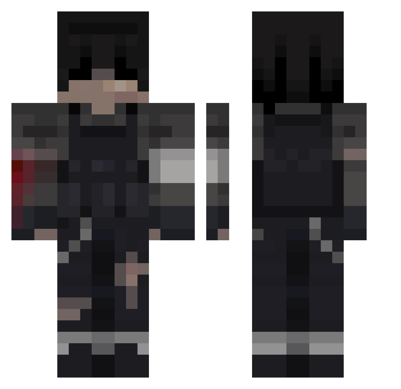 zSaintx Minecraft skin, front and back view