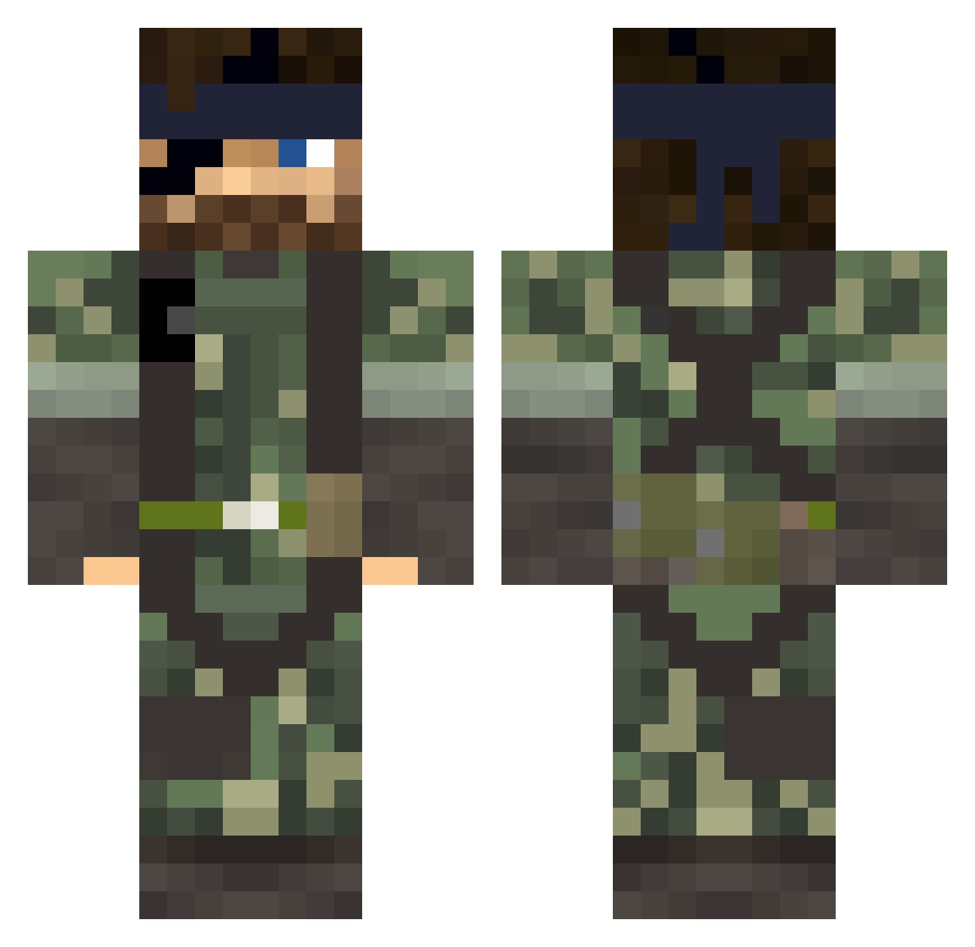 Hobojo22 Minecraft skin, front and back view